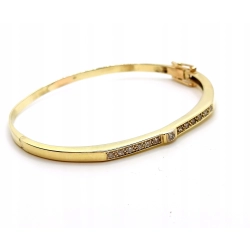 Złota bransoletka z Diamentami 0,31ct Ring Pr.585 w: 12,40gr Dł:19cm