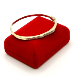 Złota bransoletka z Diamentami 0,31ct Ring Pr.585 w: 12,40gr Dł:19cm