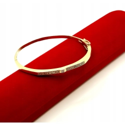 Złota bransoletka z Diamentami 0,31ct Ring Pr.585 w: 12,40gr Dł:19cm