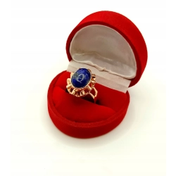 Złoty pierścionek lapis Lazuri Pr.583 W:5,89gr R.16