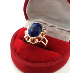 Złoty pierścionek lapis Lazuri Pr.583 W:5,89gr R.16