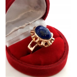 Złoty pierścionek lapis Lazuri Pr.583 W:5,89gr R.16