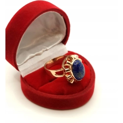 Złoty pierścionek lapis Lazuri Pr.583 W:5,89gr R.16