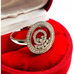 Złoty pierścionek Tańczące Diamenty 56szt 0,40ct Pr.750 W:5gr Roz.19