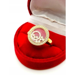 Złoty pierścionek Tańczące diamenty 56szt 0,40ct Pr.750 W:5g Roz.19