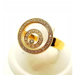 Złoty pierścionek Tańczące Diamenty 40szt 0,16ct Pr.750 W:5,5gr Roz.13