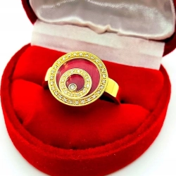 Złoty pierścionek Tańczące Diamenty 40szt 0,16ct Pr.750 W:5,5gr Roz.13
