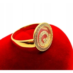 Złoty pierścionek Tańczące Diamenty 40szt 0,16ct Pr.750 W:5,5gr Roz.13