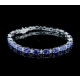 Złota bransoletka Tanzanity i Diamenty 0,35ct Pr.585 W:9,24gr 19cm