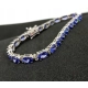 Złota bransoletka Tanzanity i Diamenty 0,35ct Pr.585 W:9,24gr 19cm
