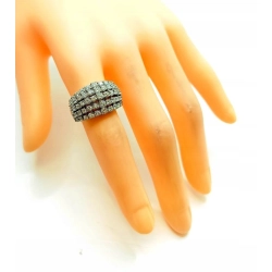 Złoty pierścionek szeroki z Diamentami 65szt 1,80ct Pr.750 W:8,30gr R.13