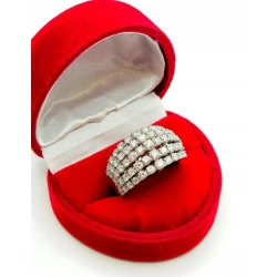 Złoty pierścionek szeroki z Diamentami 65szt 1,80ct Pr.750 W:8,30gr R.13