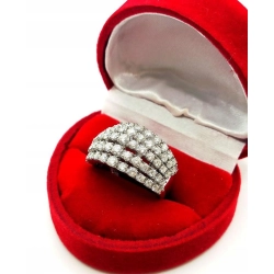 Złoty pierścionek szeroki z Diamentami 65szt 1,80ct Pr.750 W:8,30gr R.13