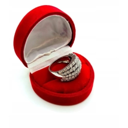 Złoty pierścionek szeroki z Diamentami 65szt 1,80ct Pr.750 W:8,30gr R.13