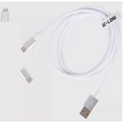 Kabel RE-LOAD USB - USB typ C / microUSB / Lightning 1,5 m szary