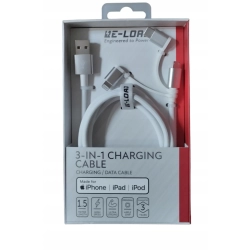 Kabel RE-LOAD USB - USB typ C / microUSB / Lightning 1,5 m szary