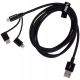 Zestaw kabli USB 3 w 1 - Apple Lightning usb c usb a Re-Load czarny