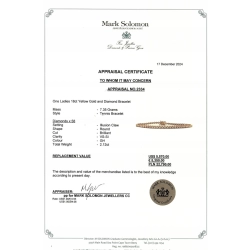 Złota bransoletka Tenisówka Diamenty 58szt 2,12ct pr.750 W:7,35gr 18cm