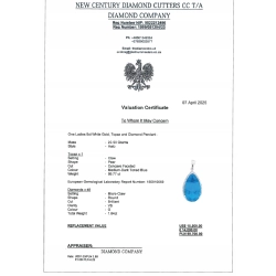 Duży wisior z Platyny z Topazem i Diamentami 1,84ct W:39,30gr