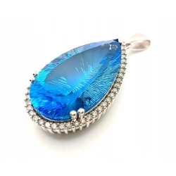 Duży wisior z Platyny z Topazem i Diamentami 1,84ct W:39,30gr