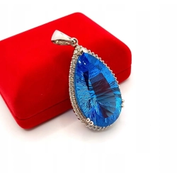 Duży wisior z Platyny z Topazem i Diamentami 1,84ct W:39,30gr
