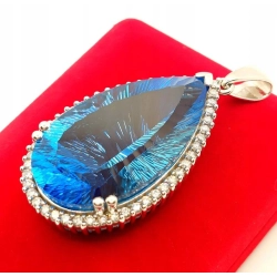 Duży wisior z Platyny z Topazem i Diamentami 1,84ct W:39,30gr