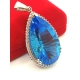Duży wisior z Platyny z Topazem i Diamentami 1,84ct W:39,30gr