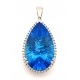 Duży wisior z Platyny z Topazem i Diamentami 1,84ct W:39,30gr
