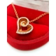 Złoty łańcuszek z zawieszką Serce Diamenty 0,22ct Pr.585 W:3,70gr