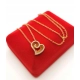 Złoty łańcuszek z zawieszką Serce Diamenty 0,22ct Pr.585 W:3,70gr