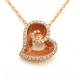 Złoty łańcuszek z zawieszką Serce Diamenty 0,22ct Pr.585 W:3,70gr