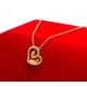 Złoty łańcuszek z zawieszką Serce Diamenty 0,22ct Pr.585 W:3,70gr