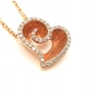 Złoty łańcuszek z zawieszką Serce Diamenty 0,22ct Pr.585 W:3,70gr