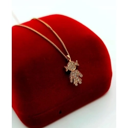 Złoty łańcuszek z zawieszką dziewczynka Diamenty 0,22ct Pr.750 W:3,70gr