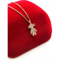 Złoty łańcuszek z zawieszką dziewczynka Diamenty 0,22ct Pr.750 W:3,70gr