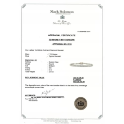 Złota bransoletka Tenisówka Diamenty 54szt 2,57ct Pr.750 W:7,72gr 18cm