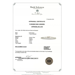 Złota bransoletka tenisówka Brylanty 54szt 2,70ct Pr.750 W:8gr 18,5cm