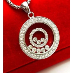 Złoty naszyjnik Tańczące Diamenty 56szt 0,40ct Pr.750 W:8,30gr 50cm