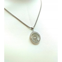 Złoty naszyjnik Tańczące Diamenty 56szt 0,40ct Pr.750 W:8,30gr 50cm
