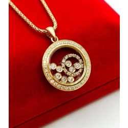 Złoty naszyjnik Tańczące diamenty 0,41ct Pr.750 W:11,40gr Dł:50cm