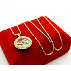 Złoty naszyjnik Tańczące diamenty 0,41ct Pr.750 W:11,40gr Dł:50cm