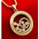 Złoty naszyjnik Tańczące diamenty 0,41ct Pr.750 W:11,40gr Dł:50cm