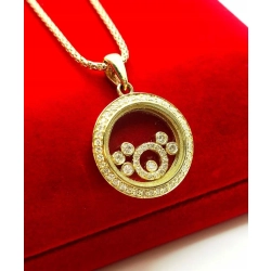 Złoty naszyjnik Tańczące diamenty 0,35ct Pr.750 W:7,70gr Dł:50cm