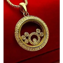 Złoty naszyjnik Tańczące diamenty 0,35ct Pr.750 W:7,70gr Dł:50cm