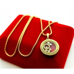Złoty naszyjnik Tańczące diamenty 0,35ct Pr.750 W:7,70gr Dł:50cm