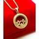 Złoty naszyjnik Tańczące diamenty 0,35ct Pr.750 W:7,70gr Dł:50cm