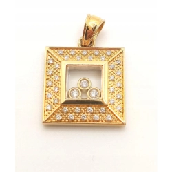 Złota zawieszka wisiorek Tańczące Diamenty 0,24ct Pr.750 W:4,10gr