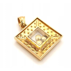 Złota zawieszka wisiorek Tańczące Diamenty 0,24ct Pr.750 W:4,10gr