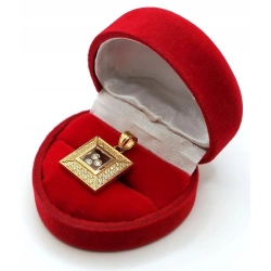 Złota zawieszka wisiorek Tańczące Diamenty 0,24ct Pr.750 W:4,10gr