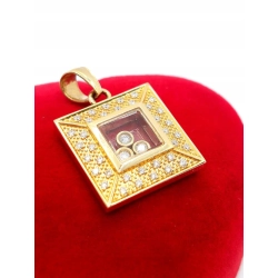 Złota zawieszka wisiorek Tańczące Diamenty 0,24ct Pr.750 W:4,10gr